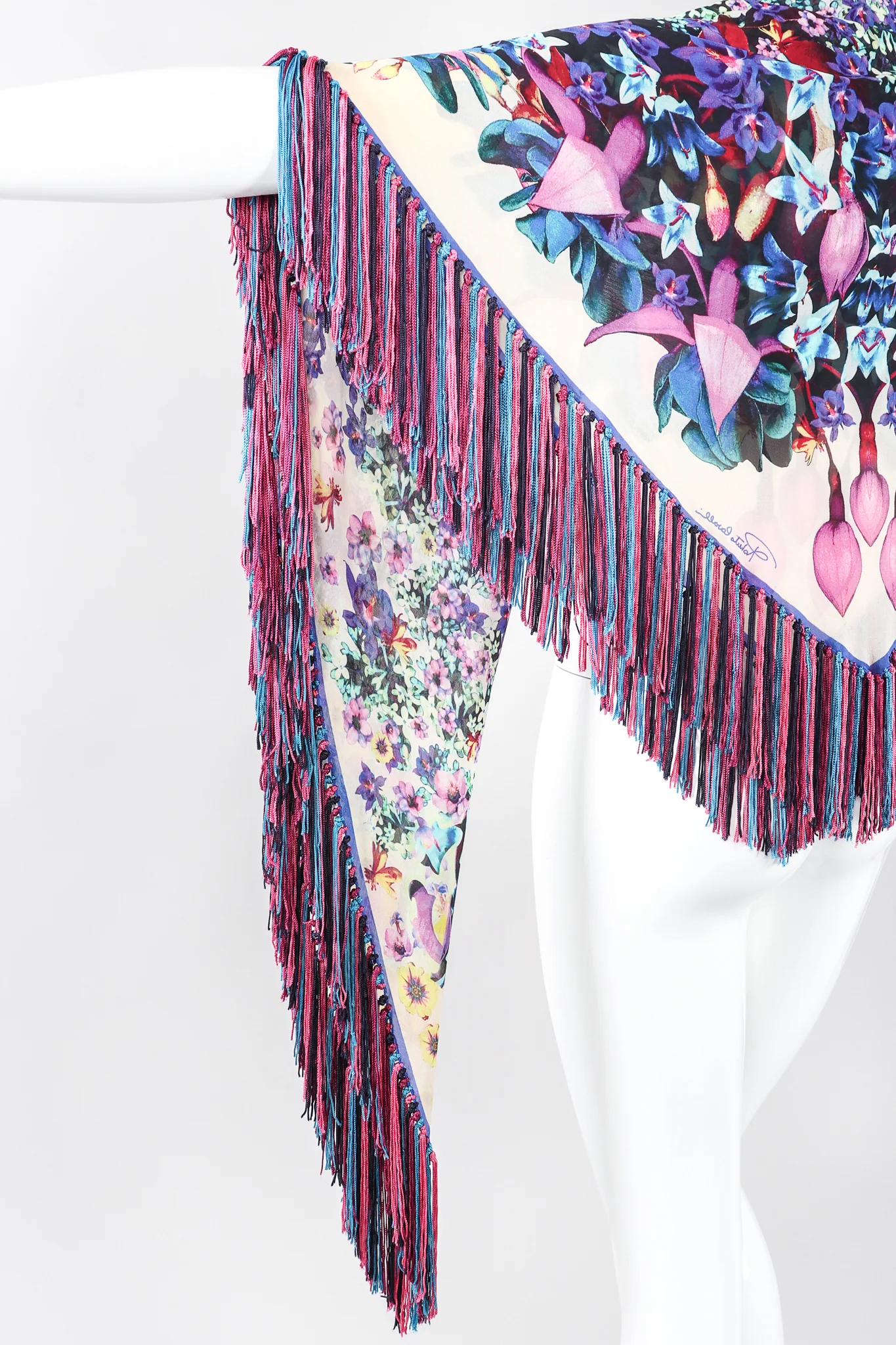 Floral Fringe Kaleidoscope Shawl - Image 5