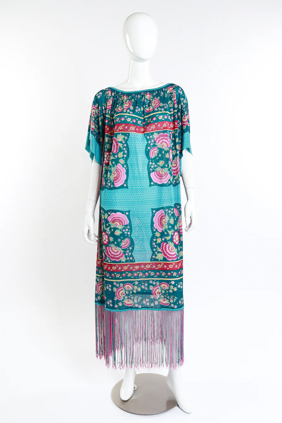 Floral Fringe Hem Dress - Image 4