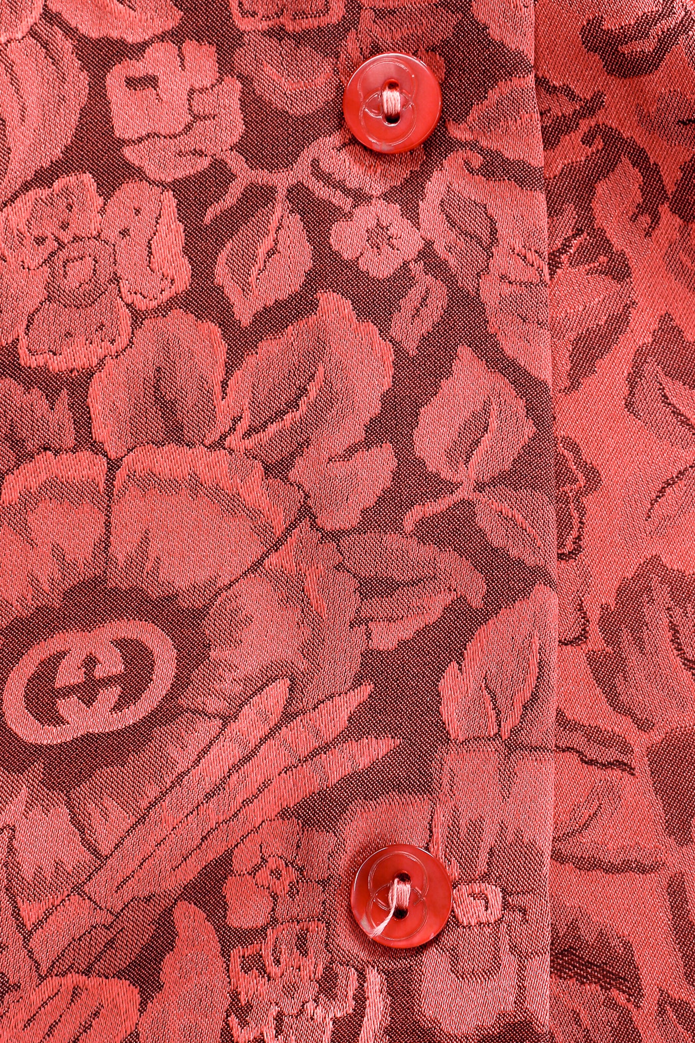Logo Floral Jacquard Silk Blouse - Image 8