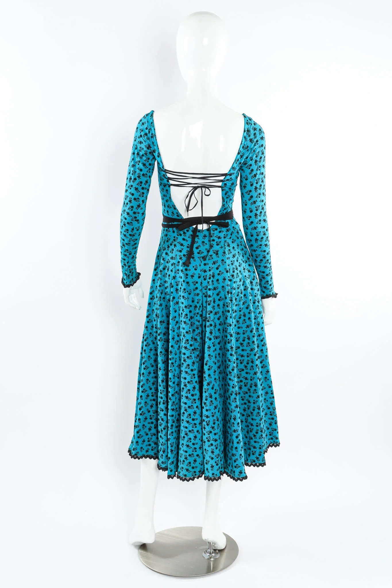 Floral Lace Up Dress - Image 2