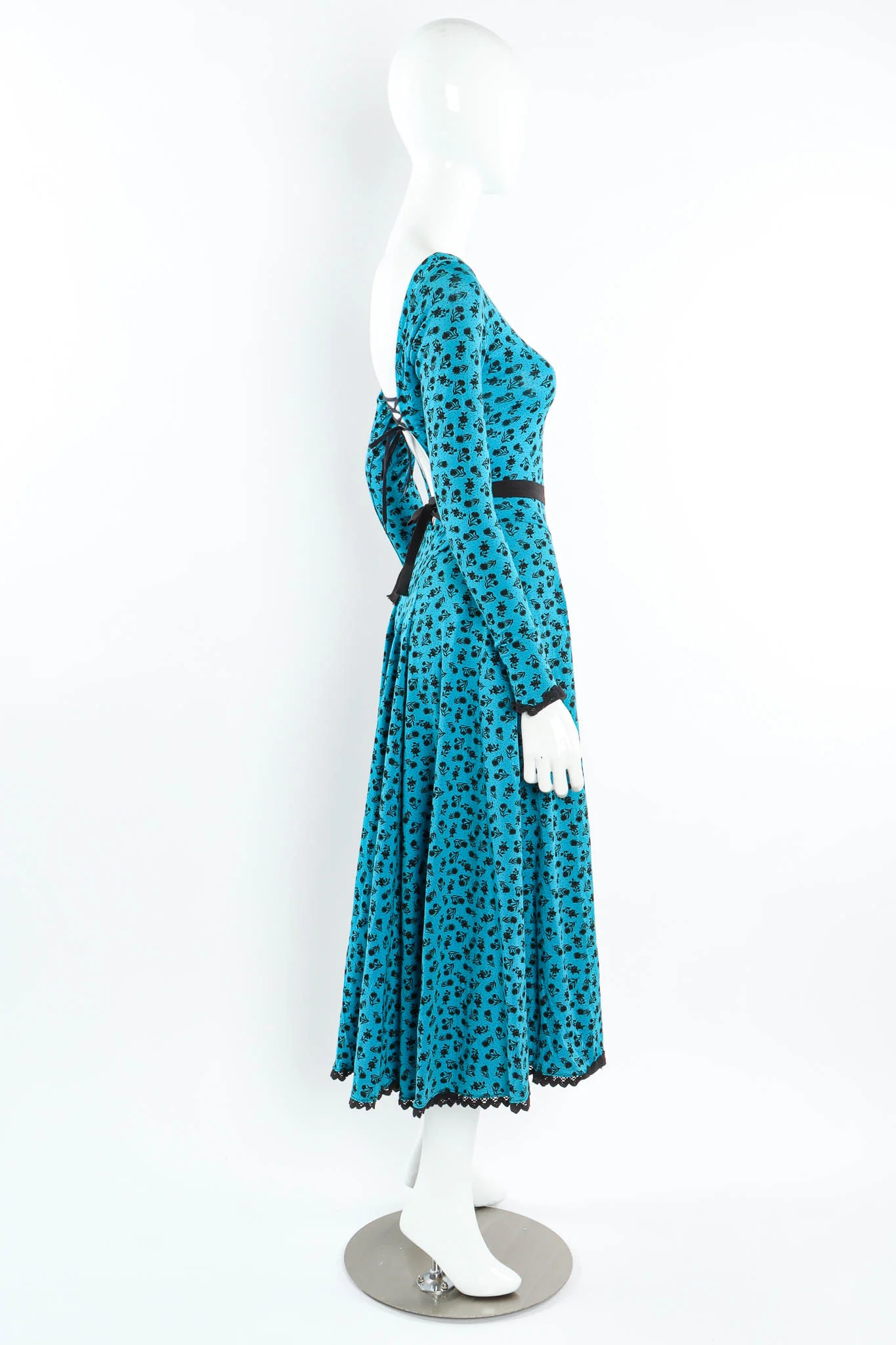 Floral Lace Up Dress - Image 3
