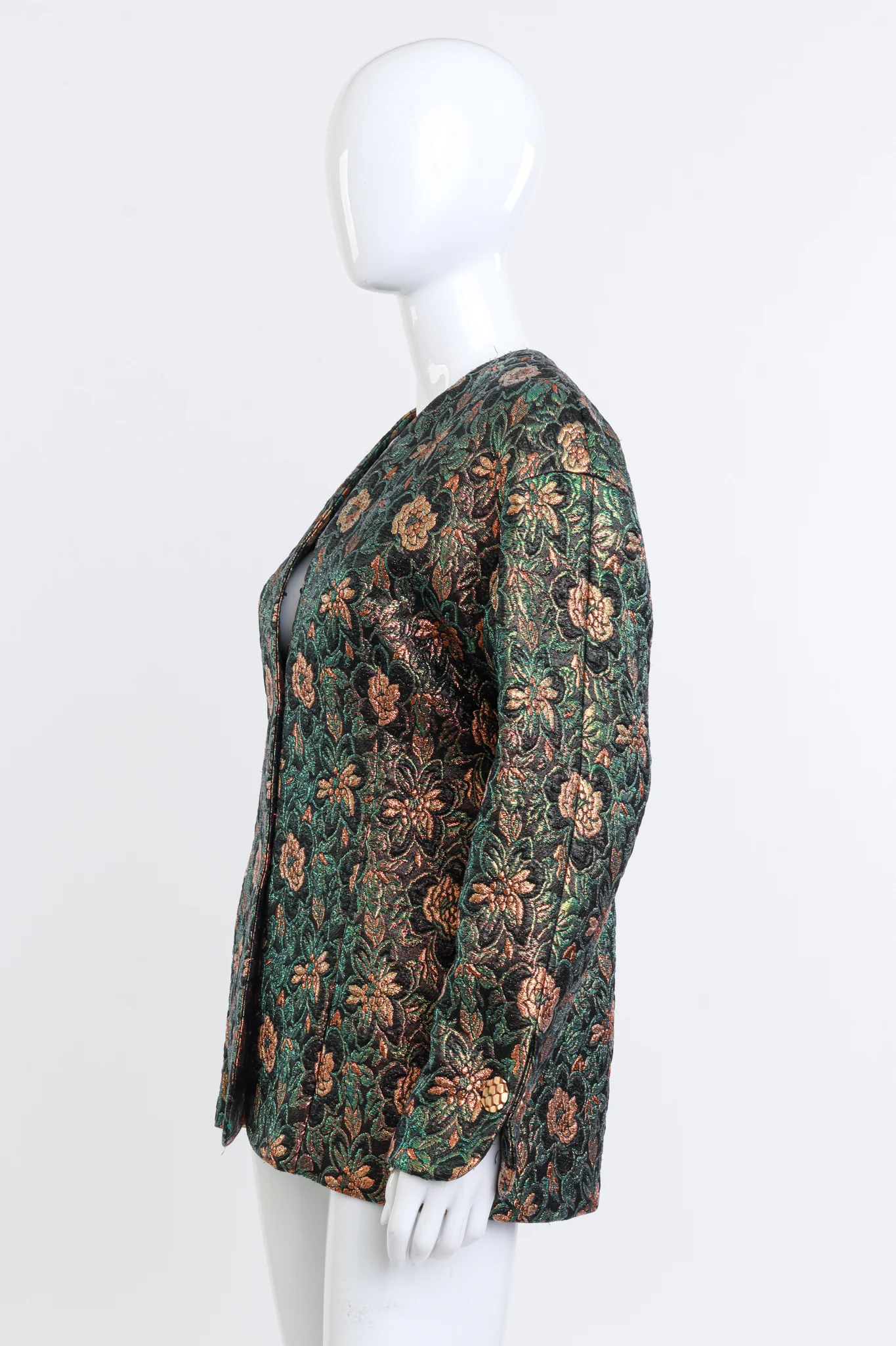 Floral Lamé Jacquard Jacket - Image 3