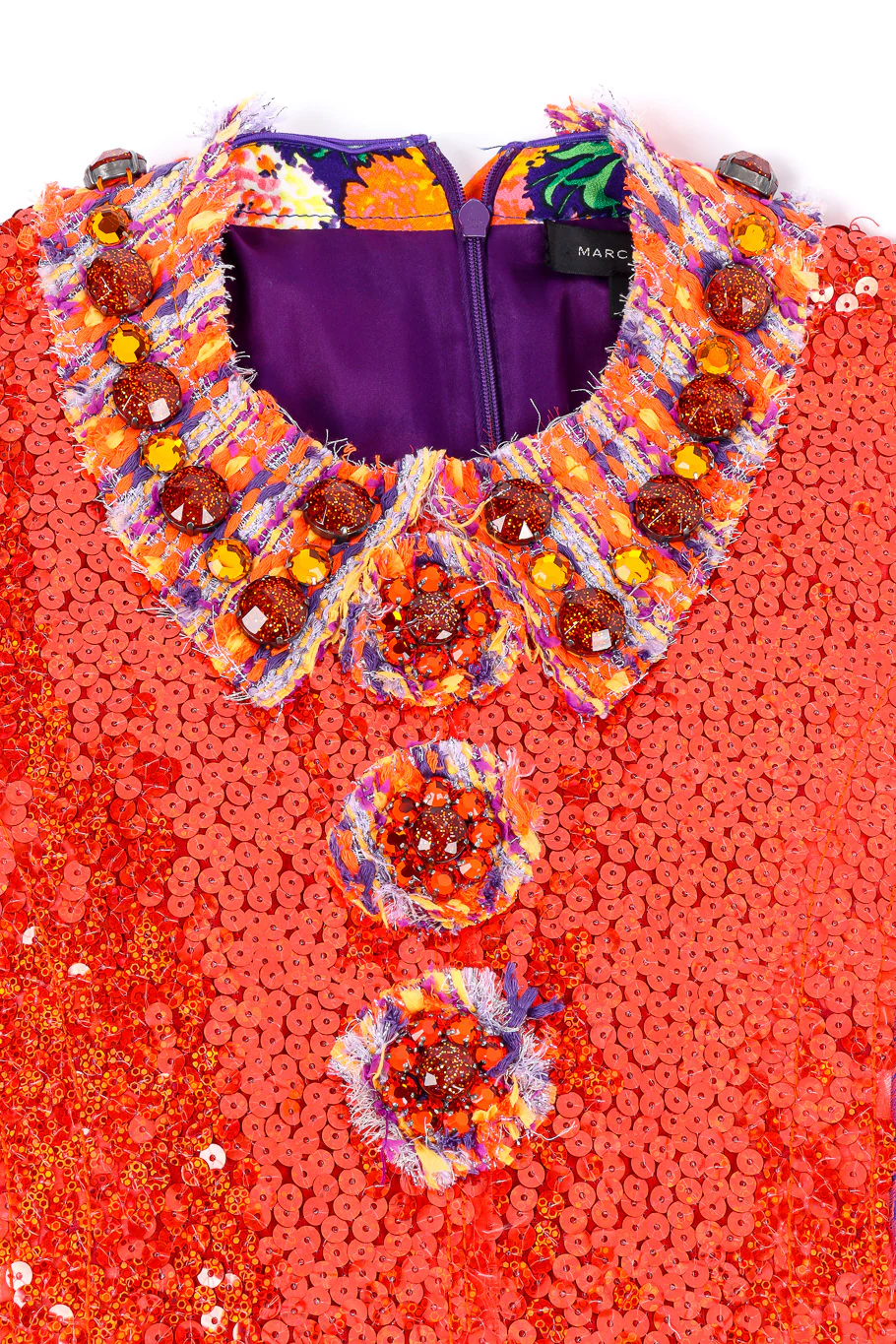 Floral Lamé Knit Sequin Dress - Image 7