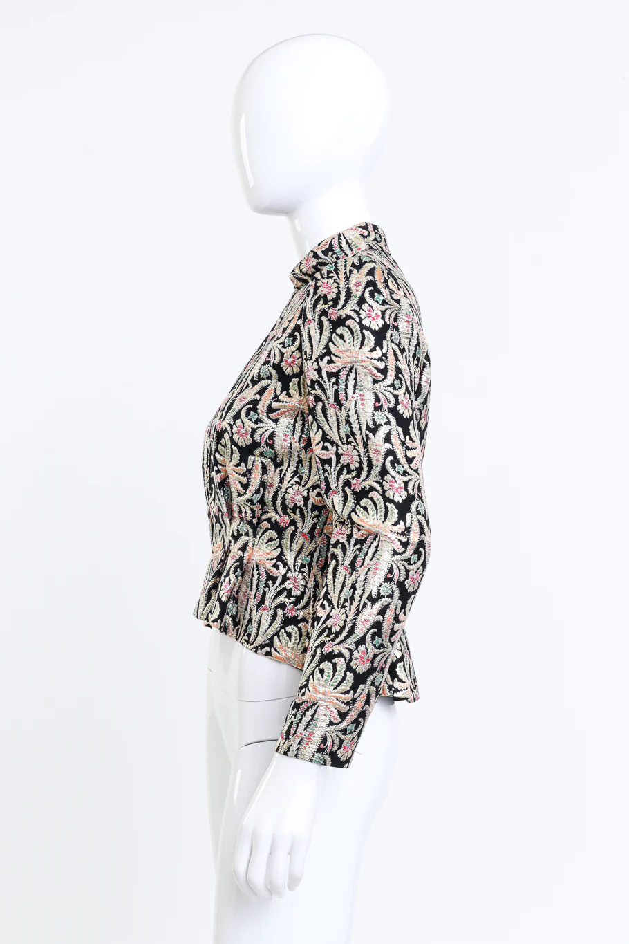 Floral Lamé Peplum Jacket - Image 2