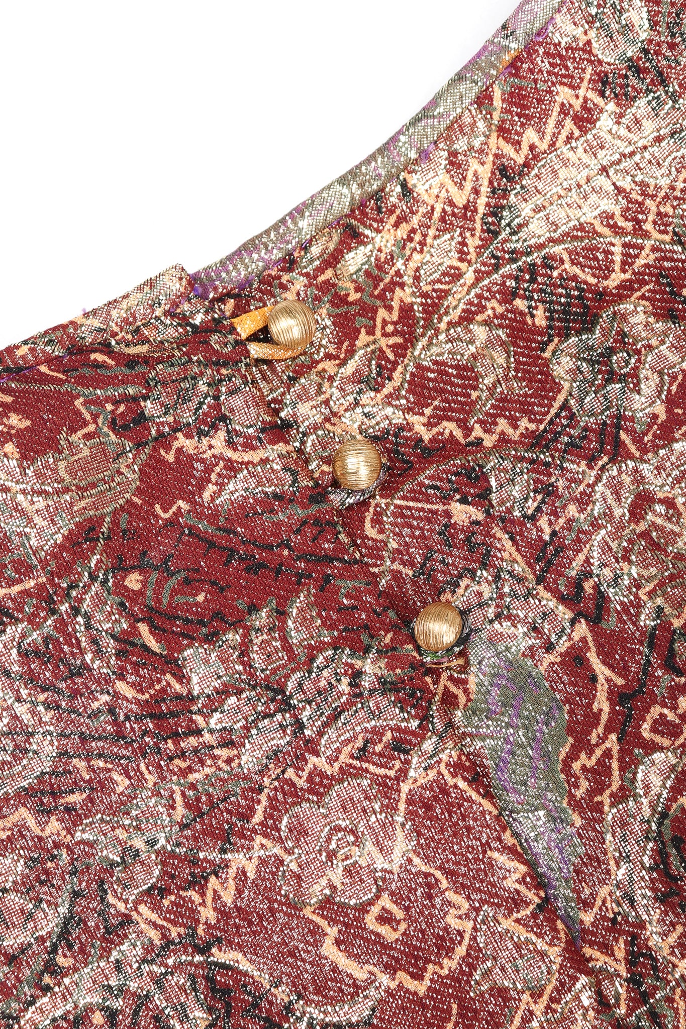 Floral Lamé Pointed Shoulder Dress - Image 9