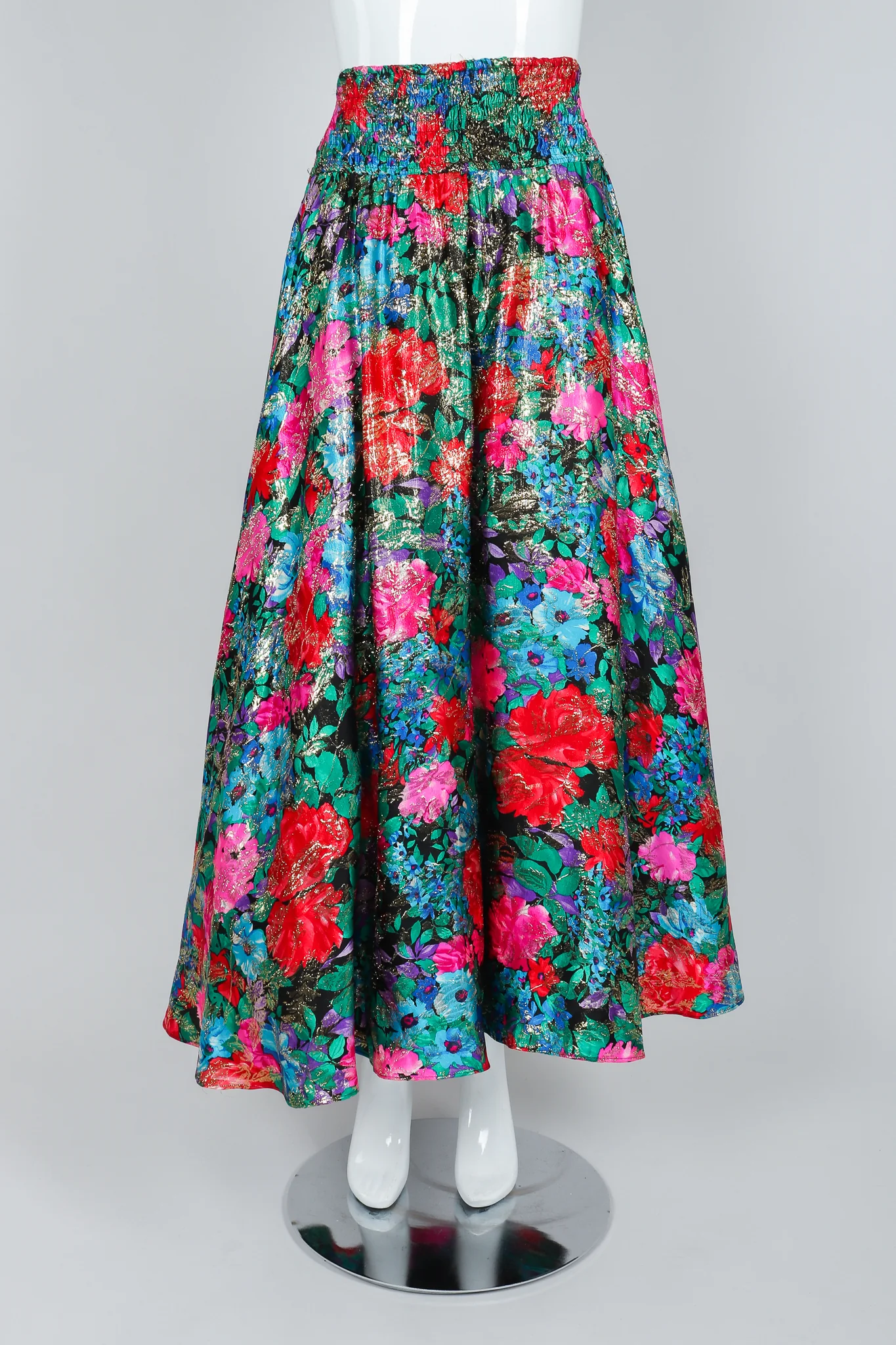 Floral Lamé Skirt - Image 4