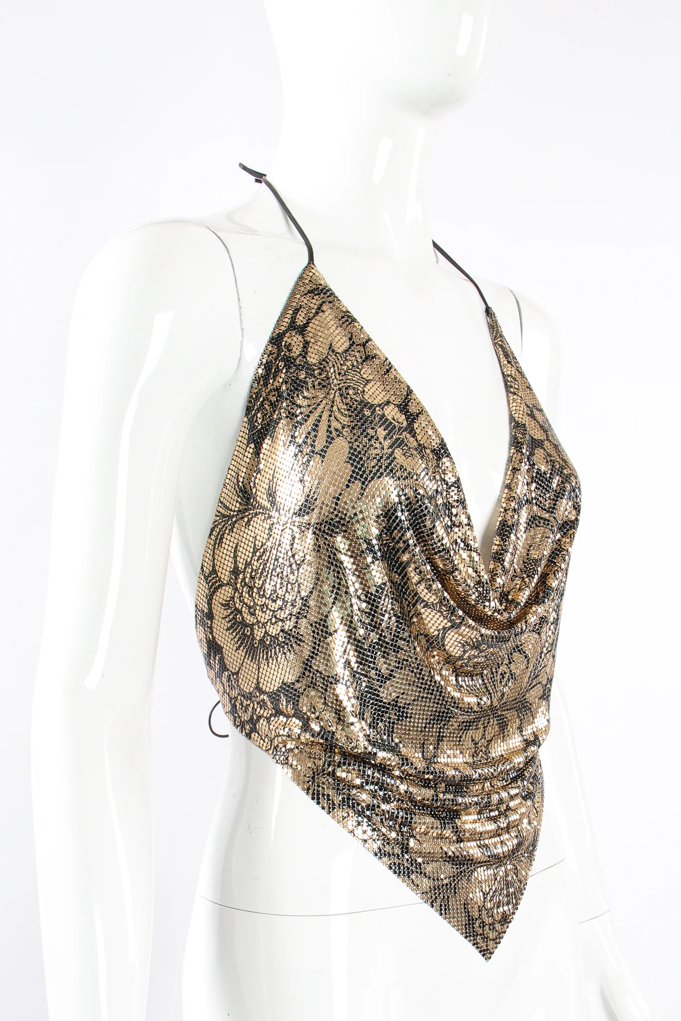 Liquid Floral Mesh Halter Top
