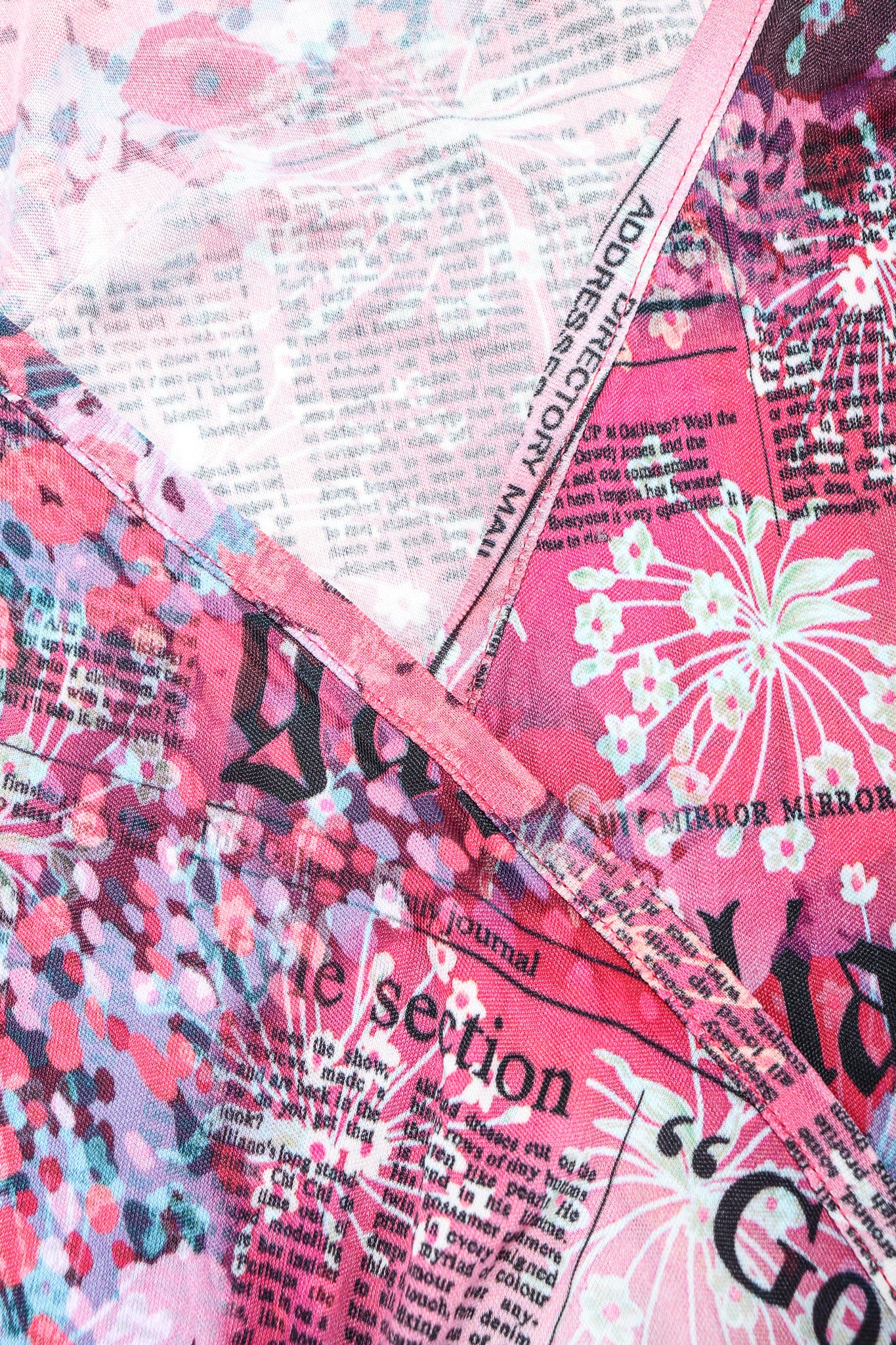 Floral Newspaper Print Dress - Image 8