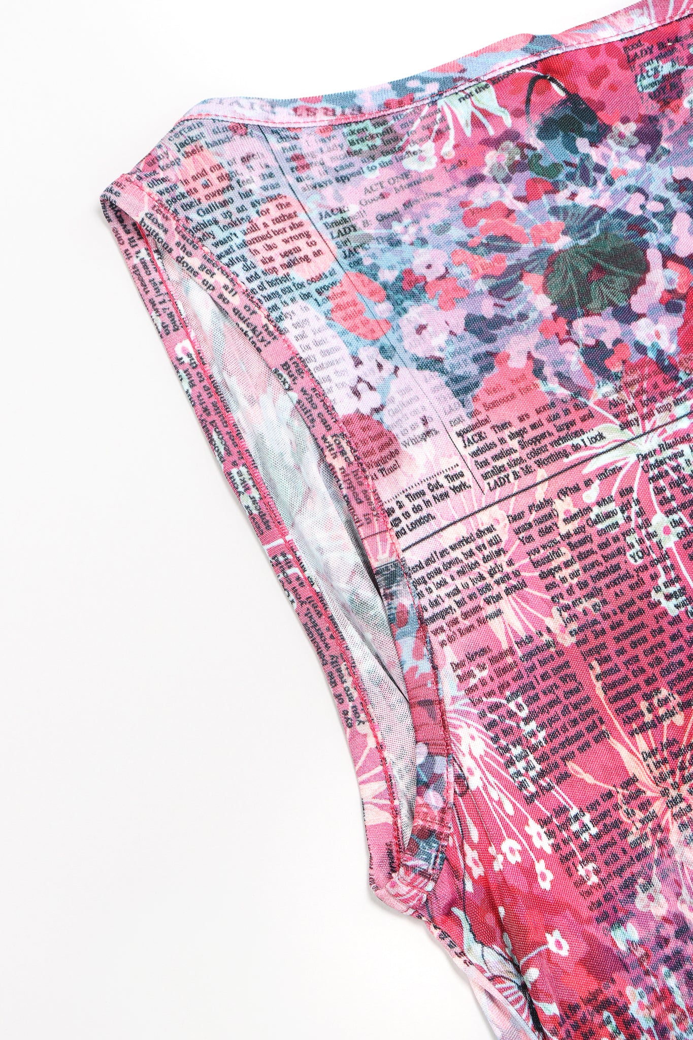 Floral Newspaper Print Dress - Image 9
