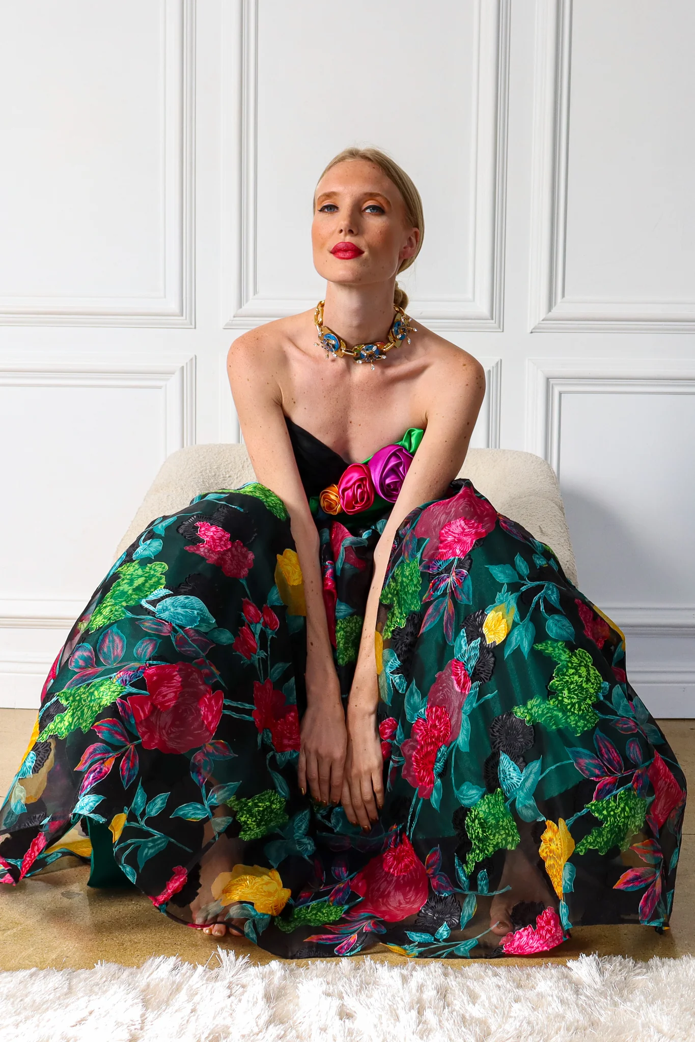 1987 Floral Organza Gown - Image 2