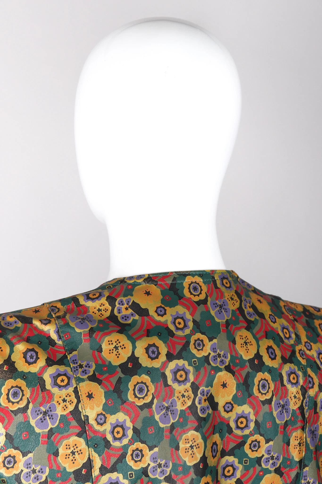 Floral Painted Leather Jacket - Image 10