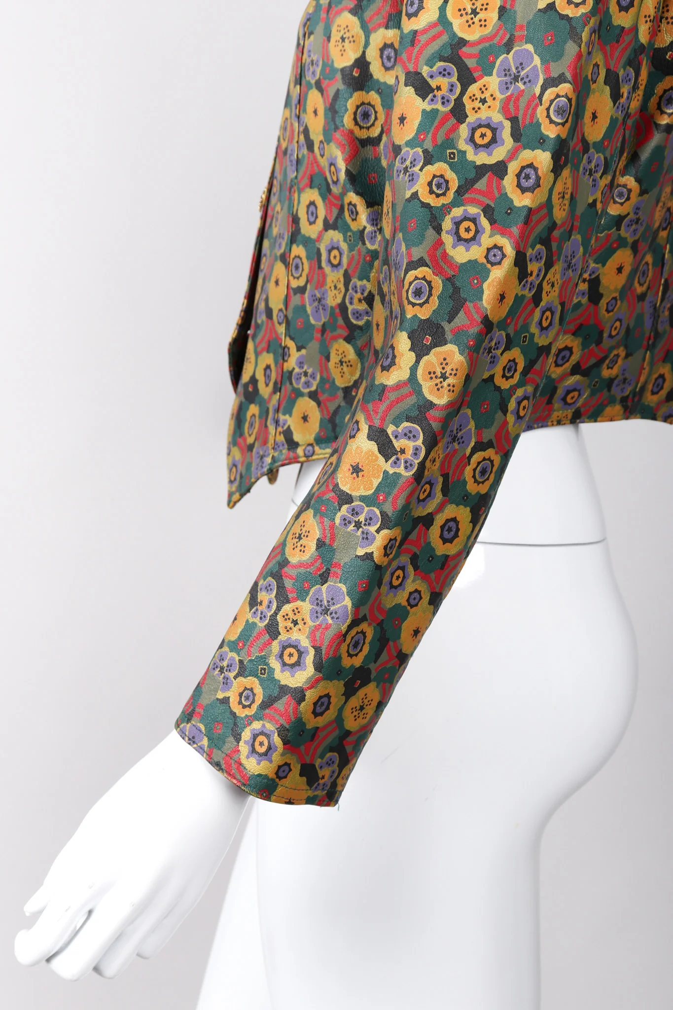 Floral Painted Leather Jacket - Image 11