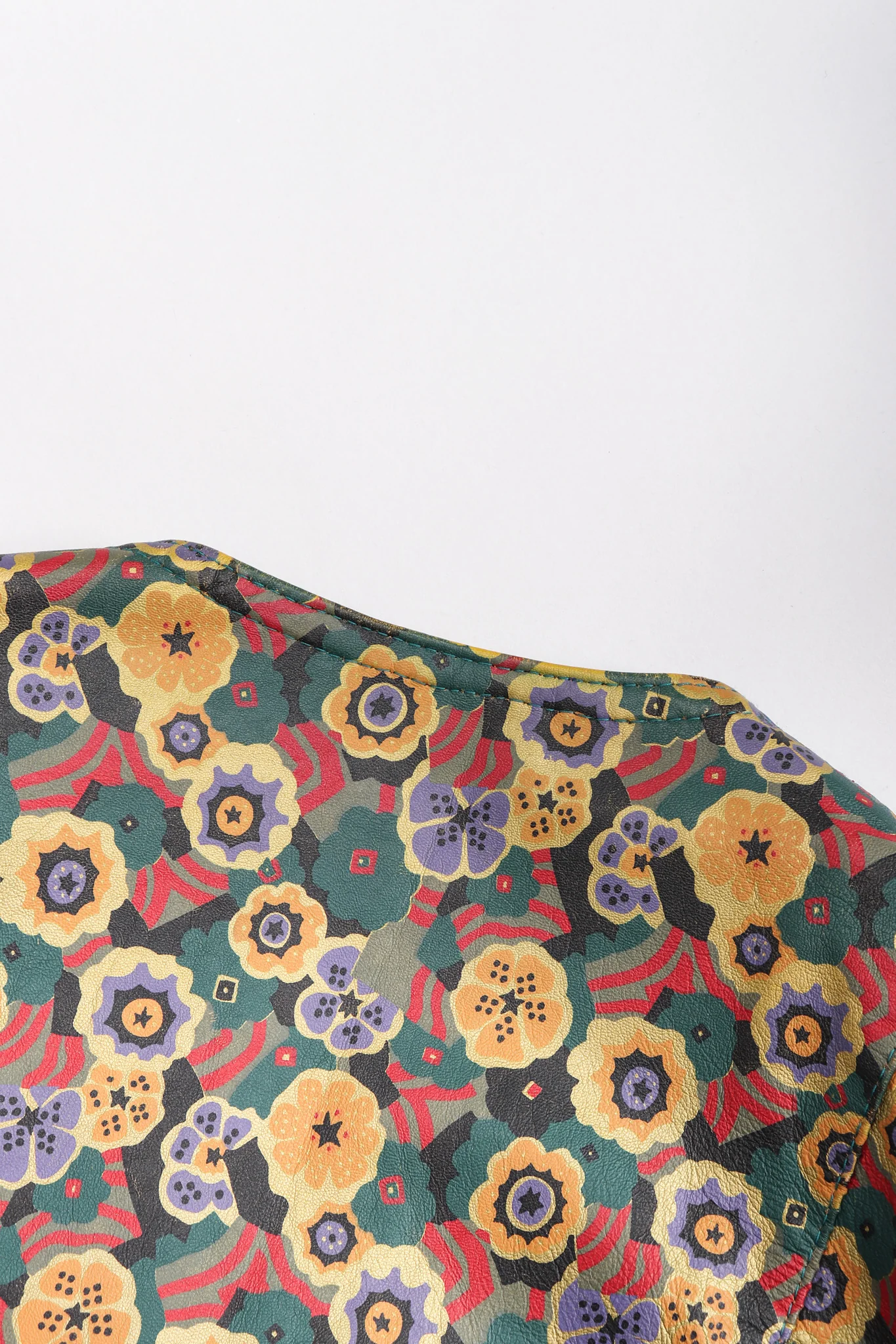 Floral Painted Leather Jacket - Image 16
