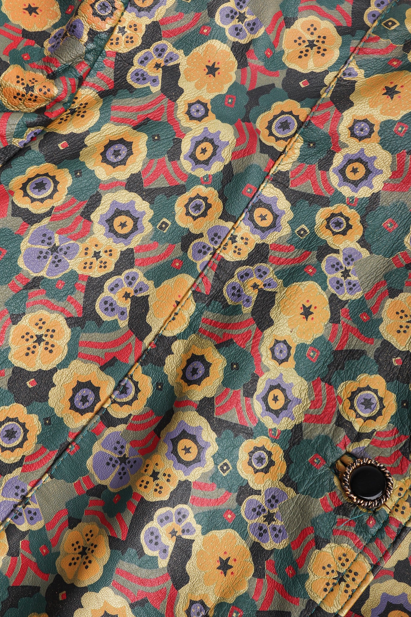 Floral Painted Leather Jacket - Image 17