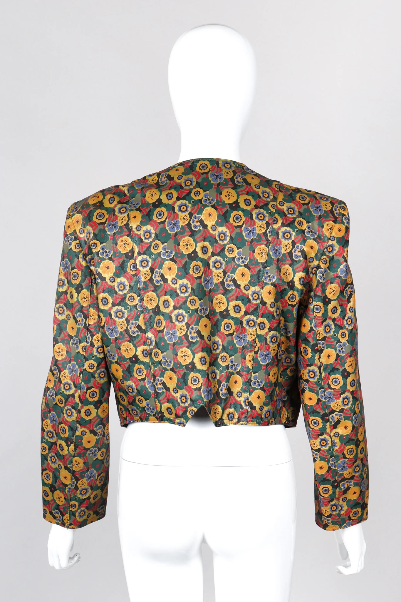 Floral Painted Leather Jacket - Image 5