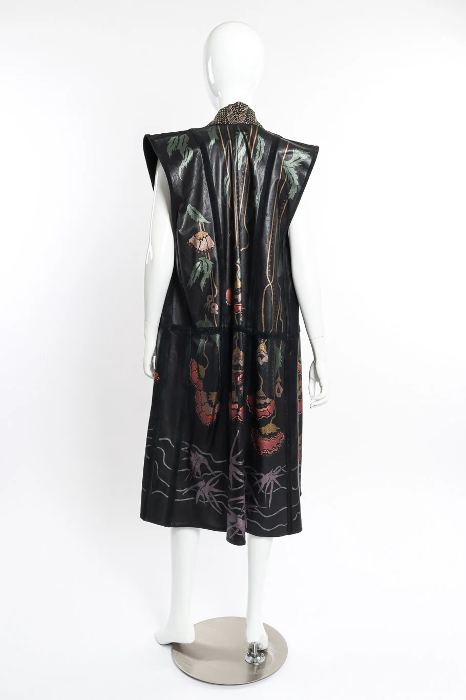 Floral Painted Leather Vest - Image 3