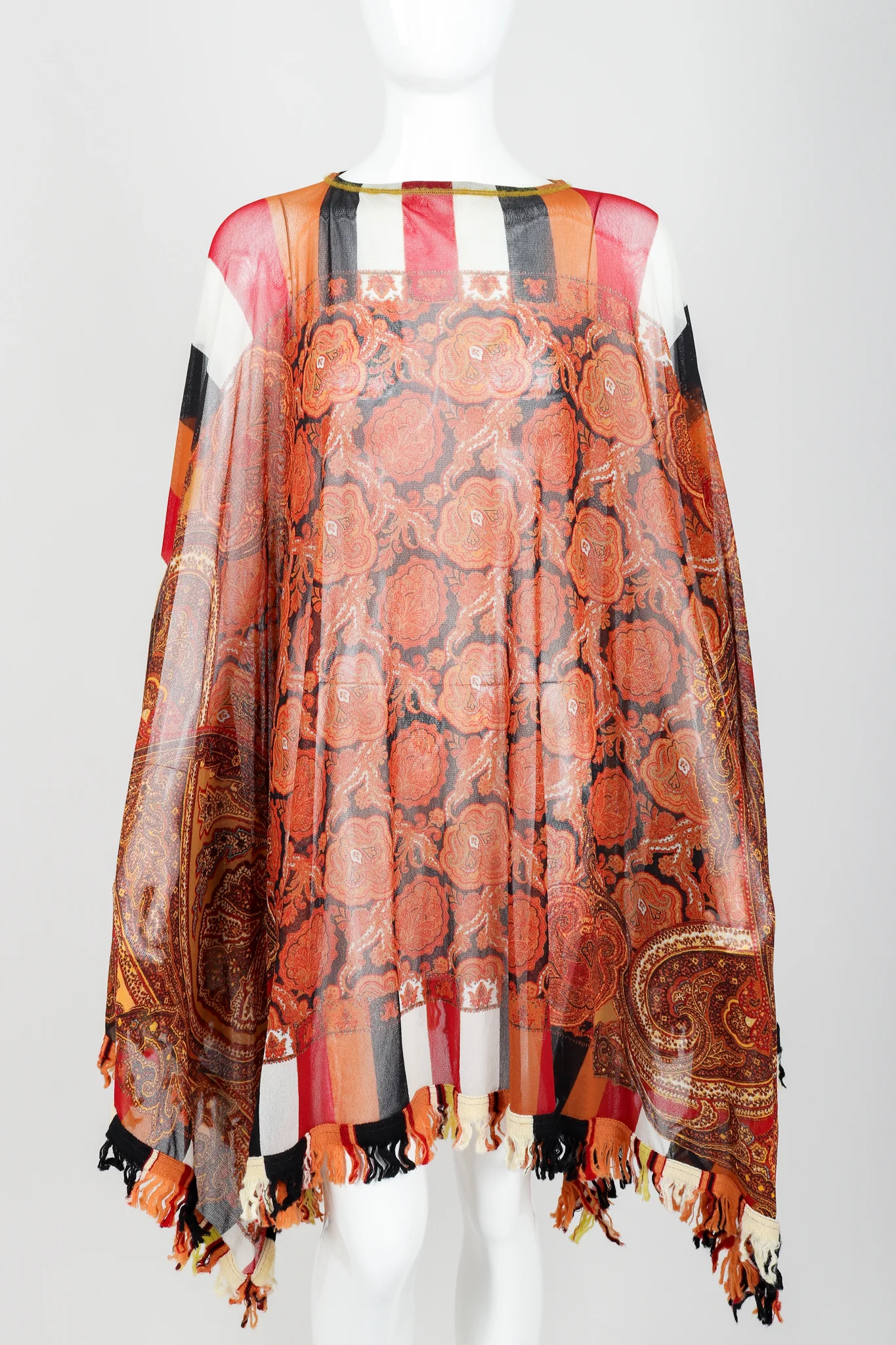 Floral Paisley Mesh Poncho - Image 3