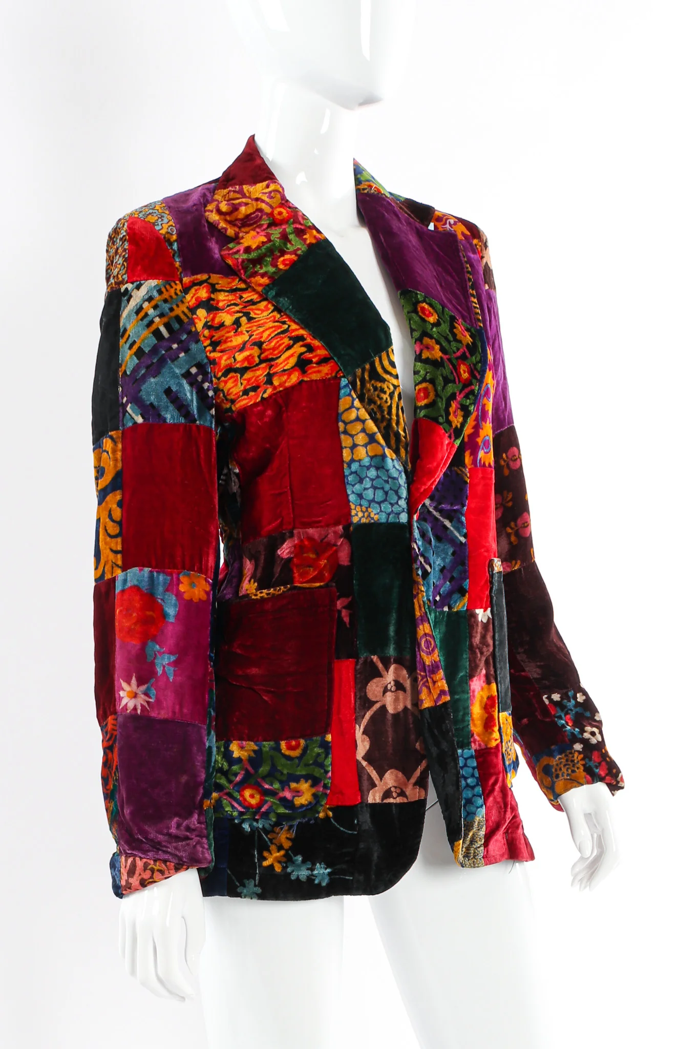 Floral Patchwork Velvet Blazer - Image 6