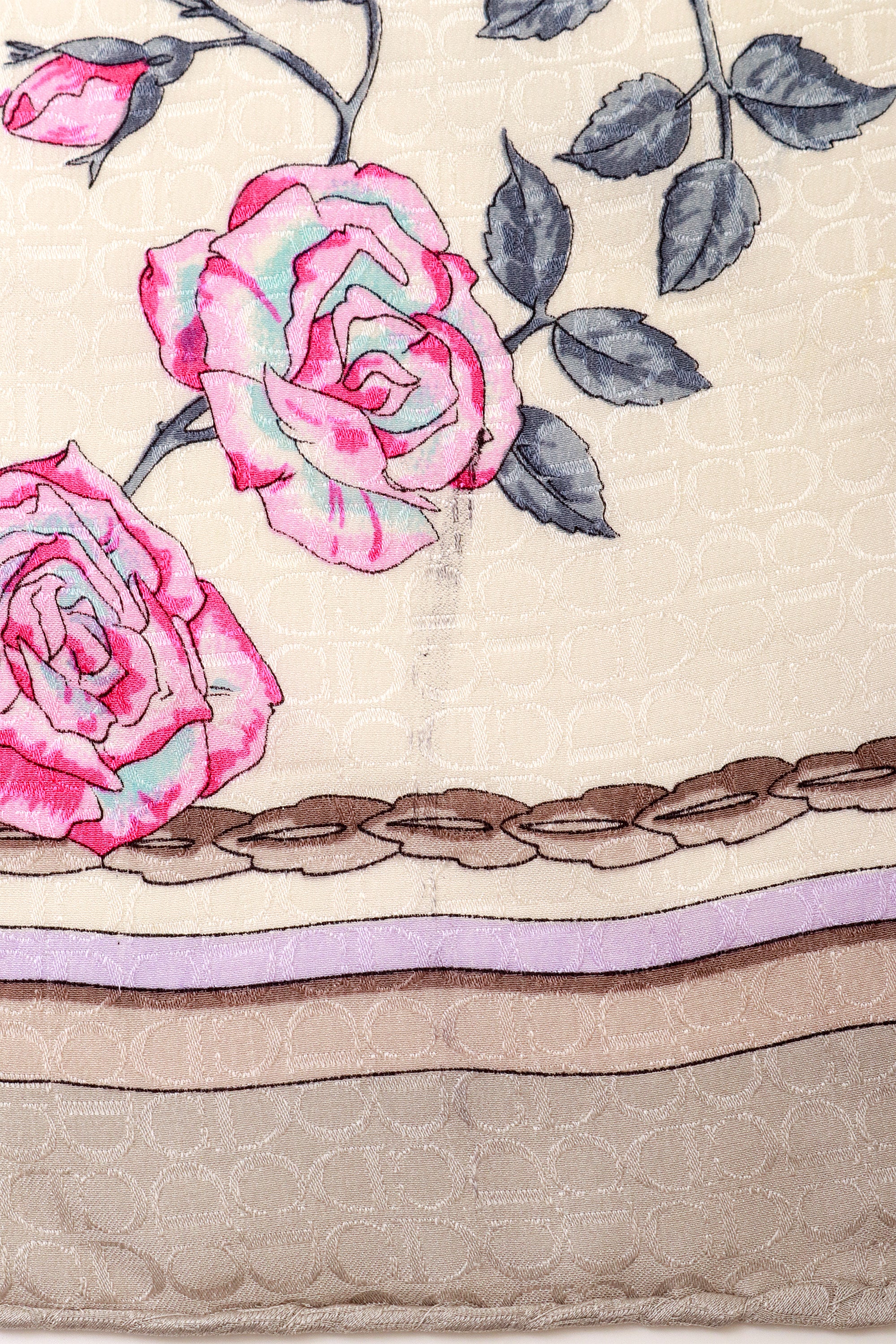 Floral Peacock Print Silk Scarf - Image 6