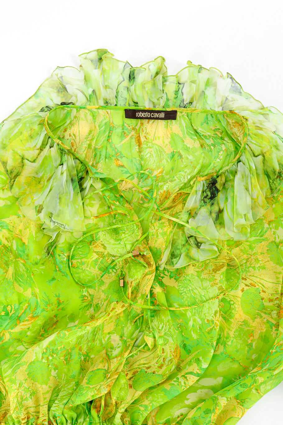 Floral Peasant Silk Dress - Image 8
