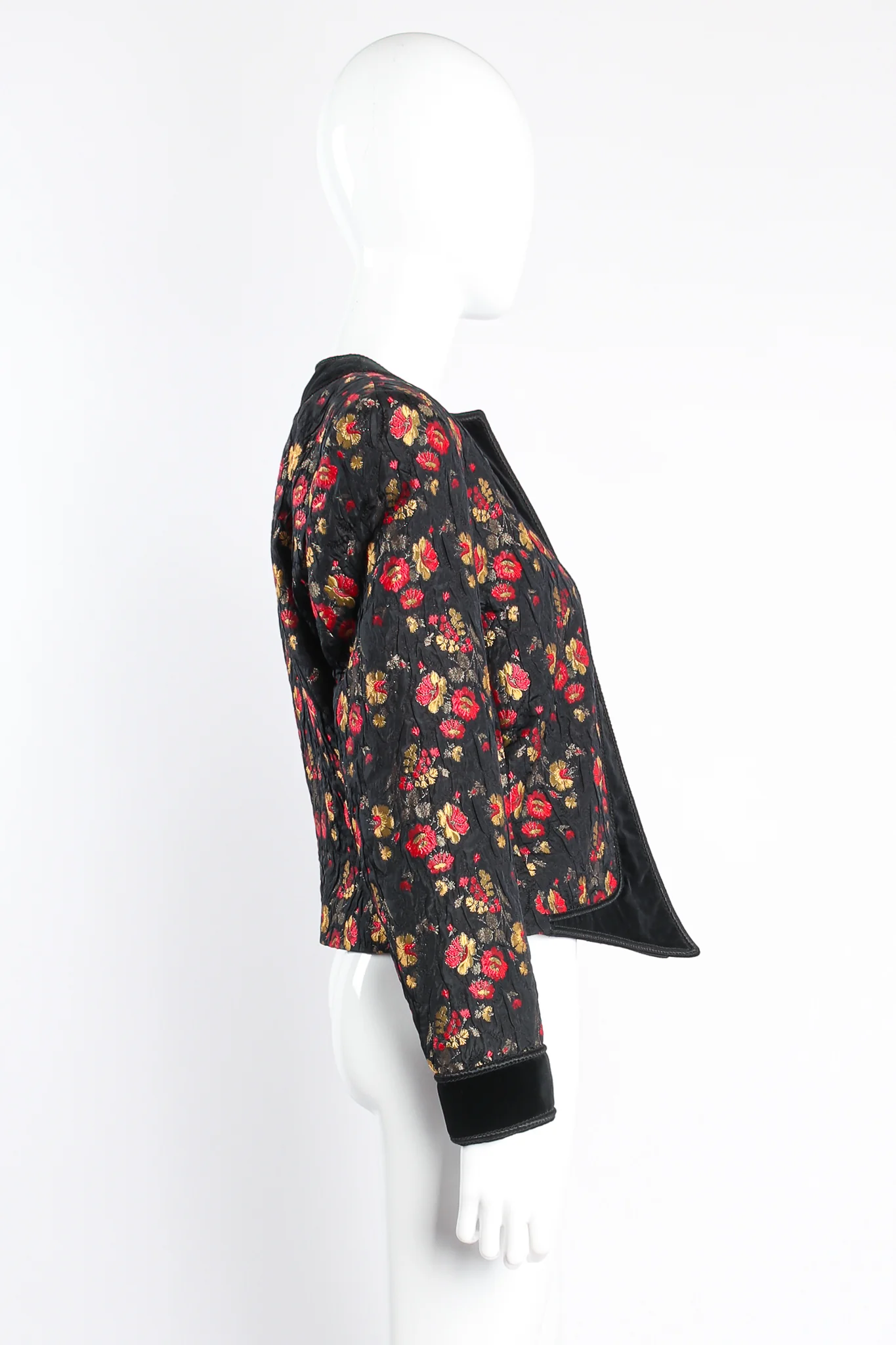 Floral Plissé Brocade Jacket - Image 3