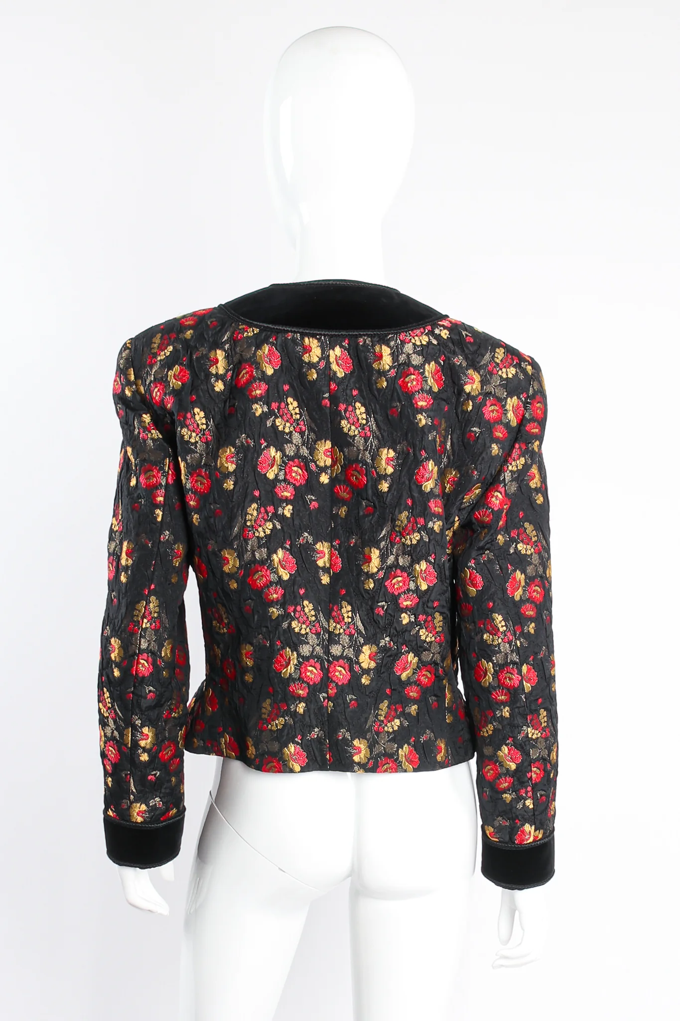 Floral Plissé Brocade Jacket - Image 4