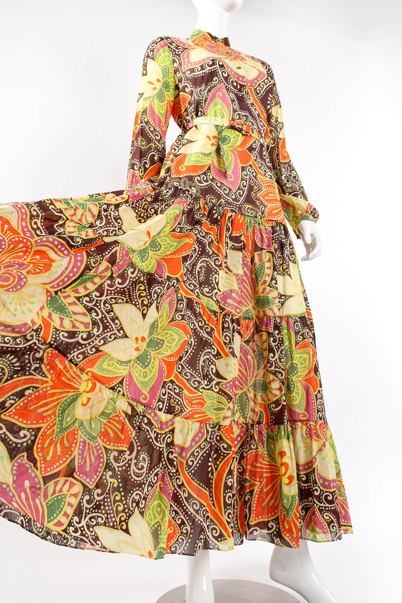 Floral Print Peasant Dress - Image 3