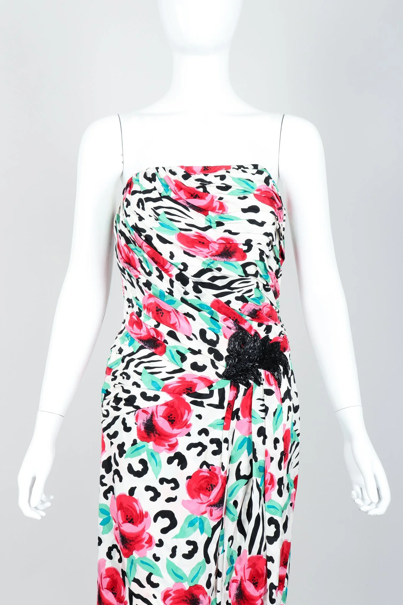 Floral Strapless Cocktail Dress - Image 2