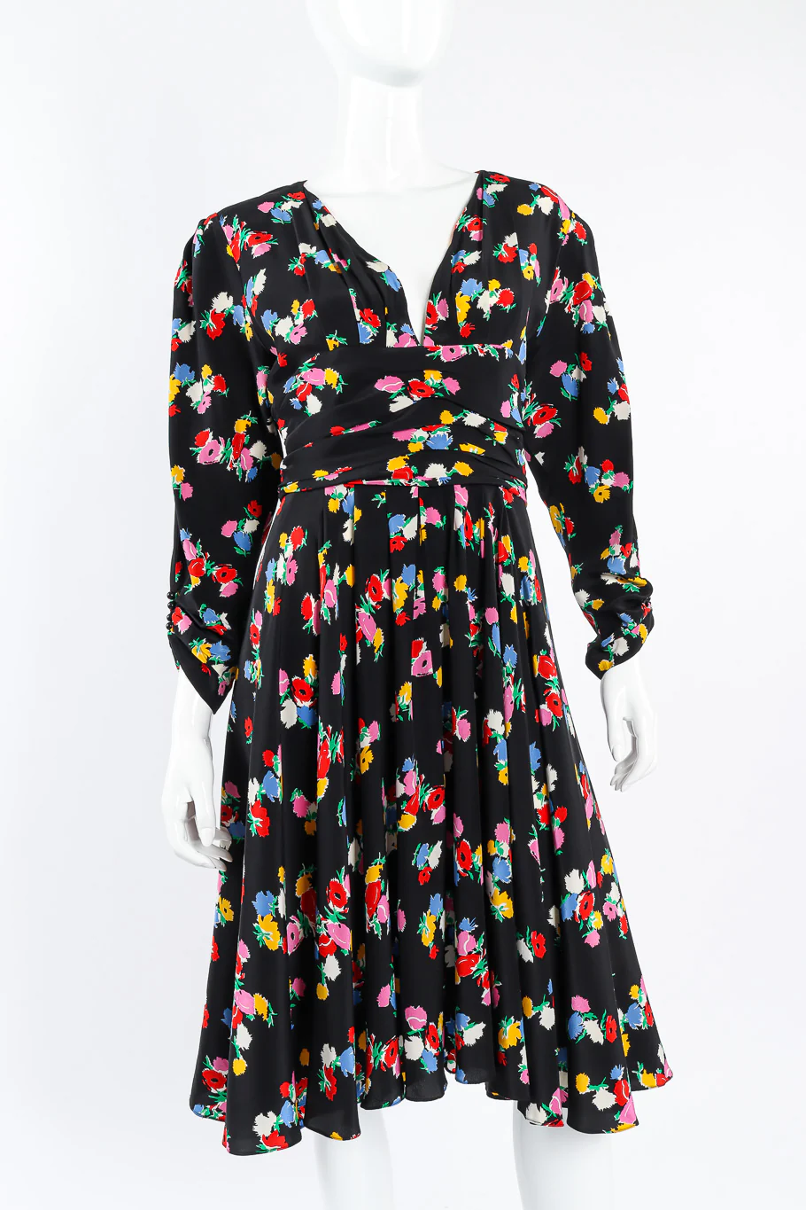 Floral Print Silk Dress - Image 2