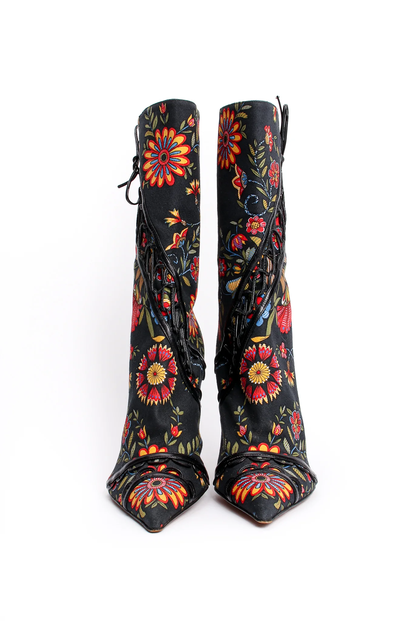 Floral Print Stiletto Boots - Image 4