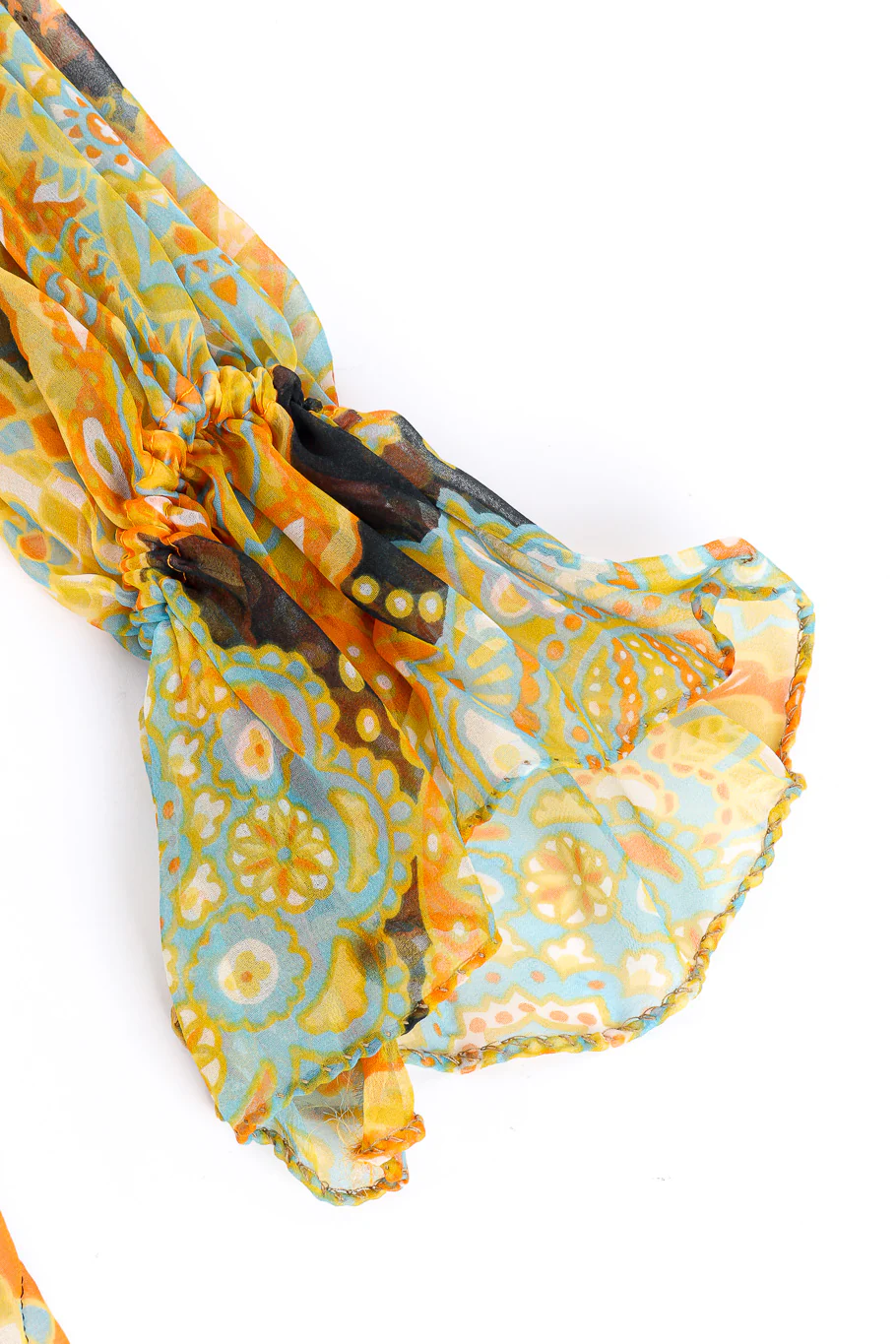Floral Quilt Silk Dress - Image 5