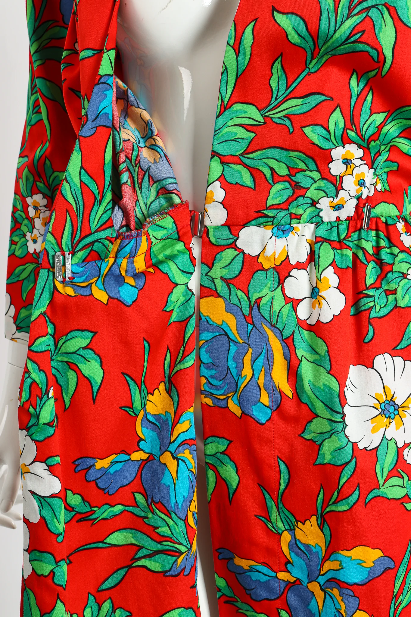 Floral Sateen Wrap Dress - Image 11