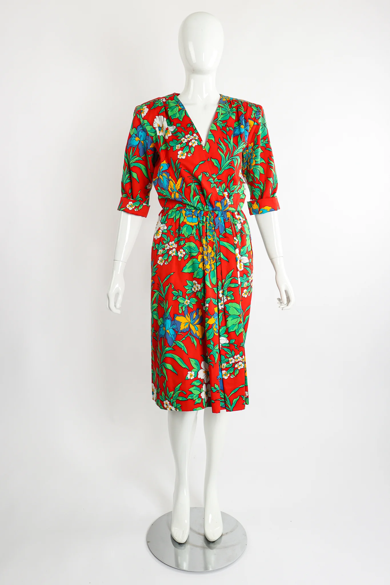Floral Sateen Wrap Dress - Image 2