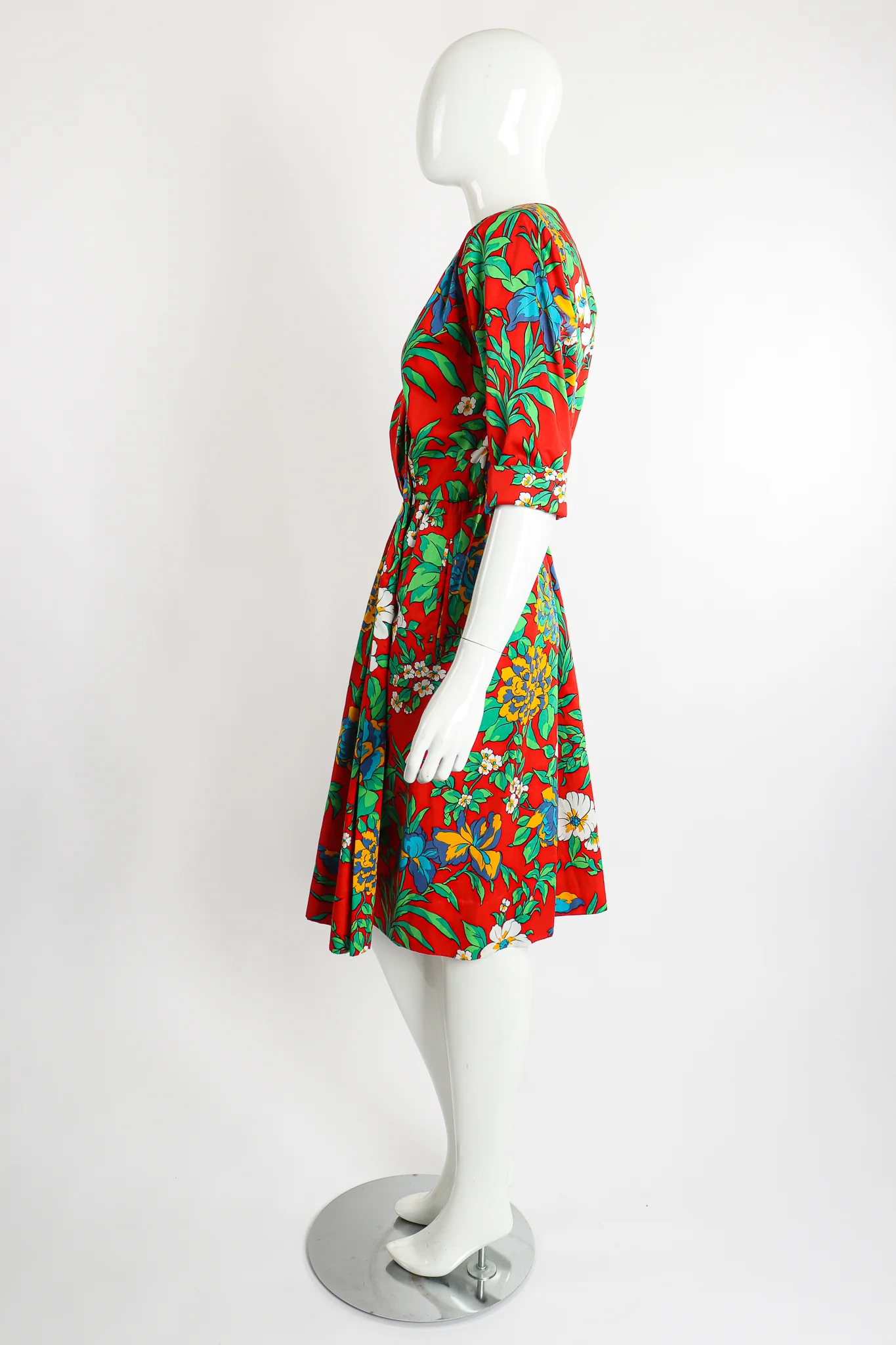 Floral Sateen Wrap Dress - Image 6