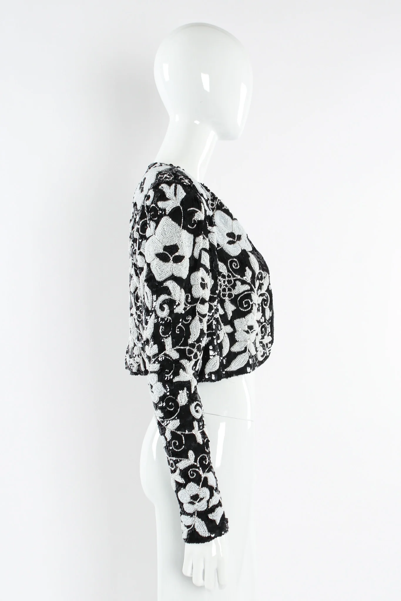 Floral Sequin Beaded Bolero Jacket - Image 4