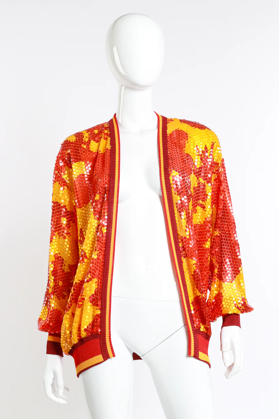 Floral Sequin Bomber Cardigan