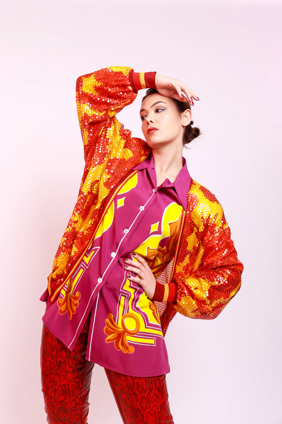 Floral Sequin Bomber Cardigan - Image 2