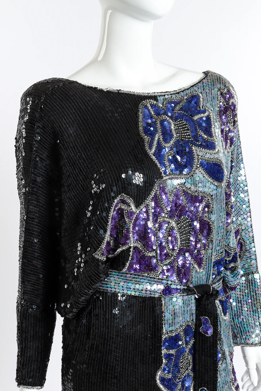 Floral Sequin Cocktail Dress - Image 4
