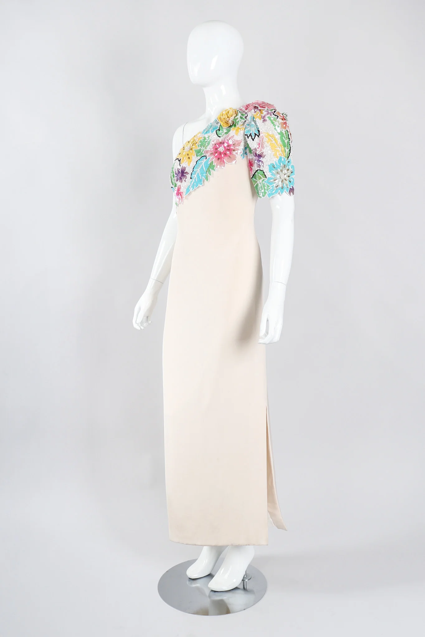Floral Sequin One-Shoulder Dress - Image 3