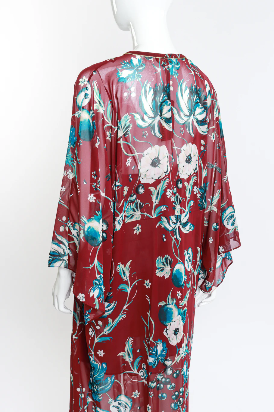Floral Sheer Silk Caftan - Image 5