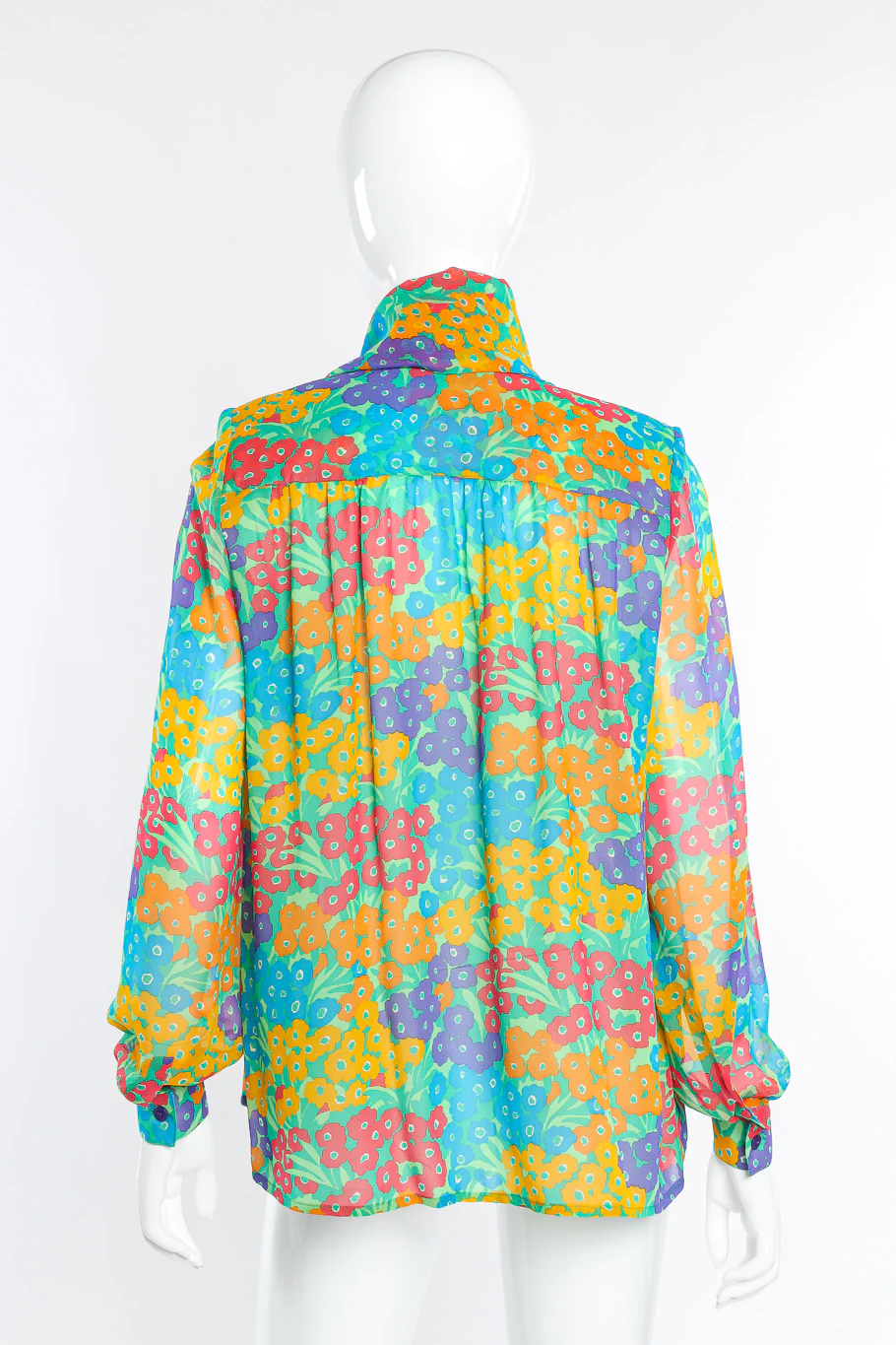Floral Silk Blouse & Scarf - Image 4