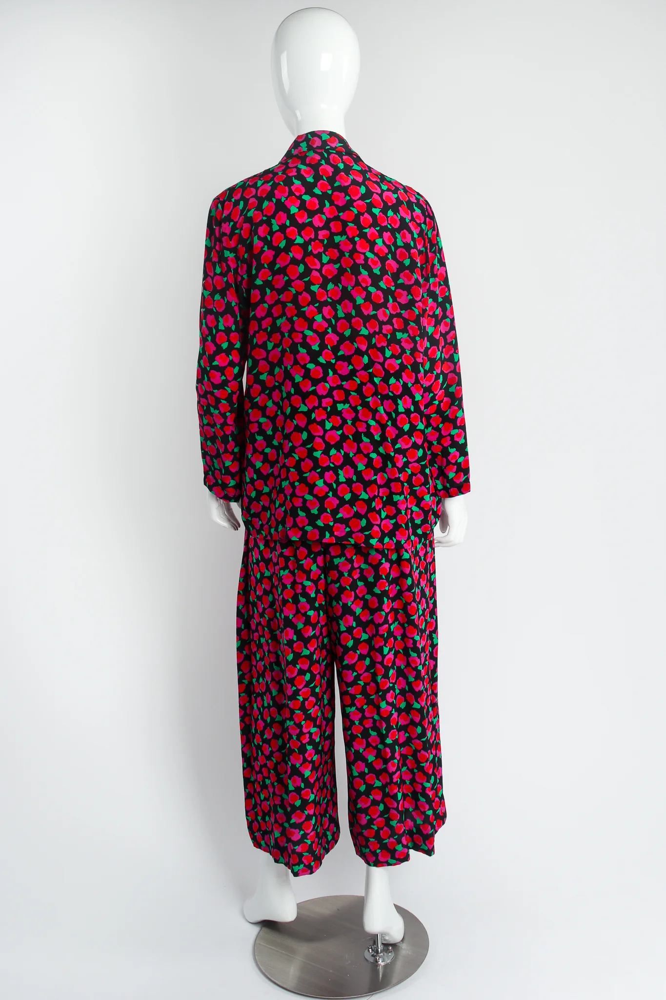 Floral Silk Jacket & Pant Lounge Set - Image 4