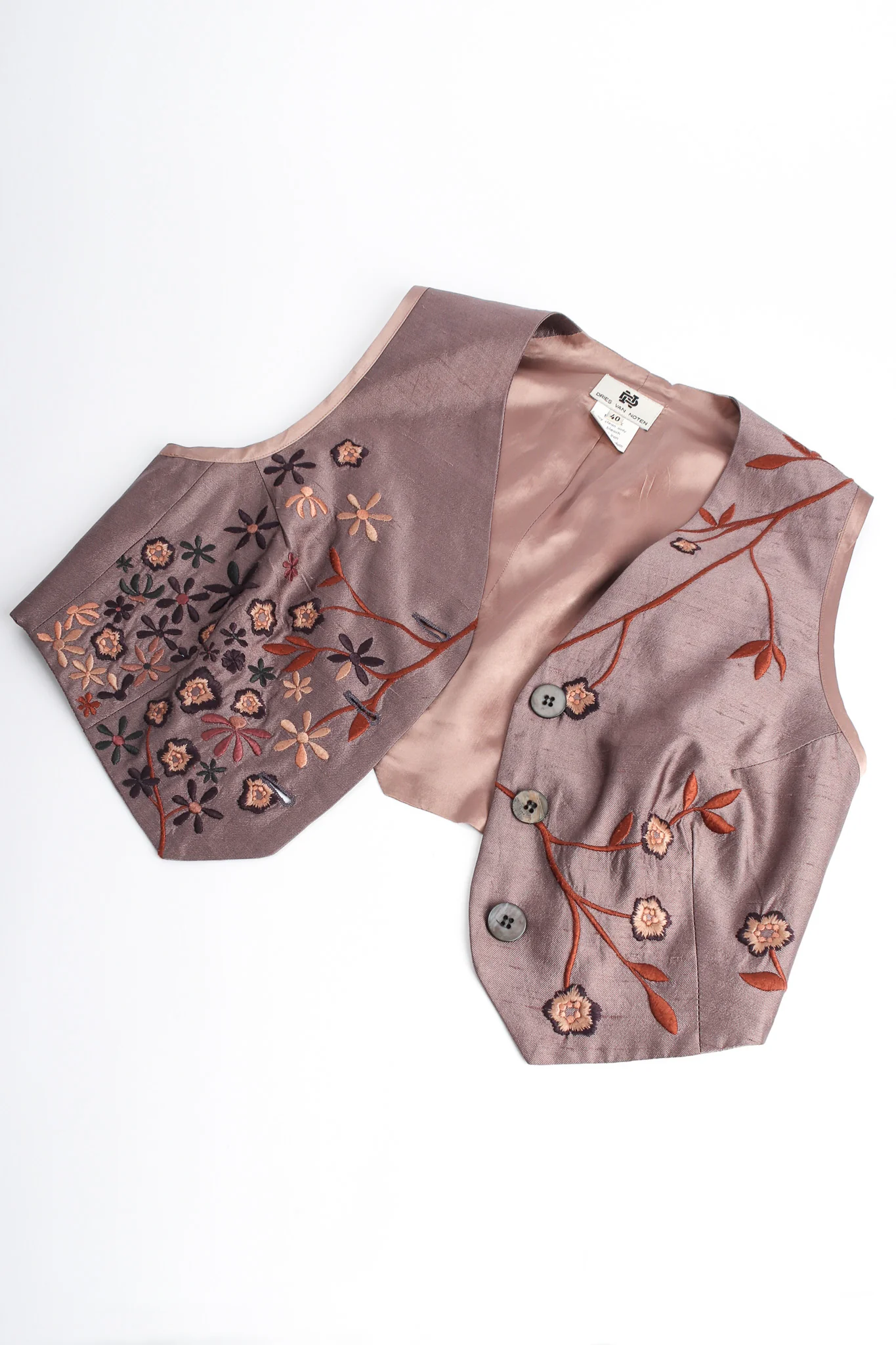 Floral Silk Jacket, Vest, & Skirt Set - Image 25