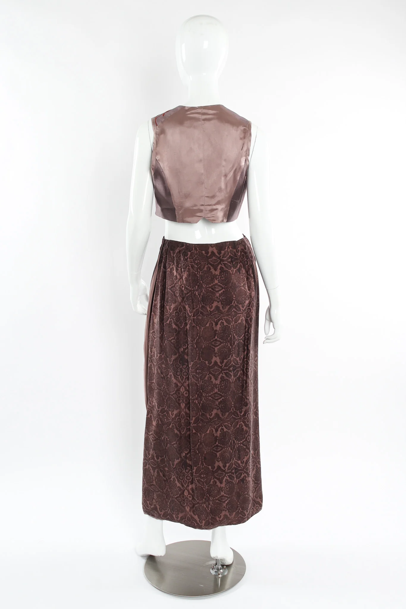 Floral Silk Jacket, Vest, & Skirt Set - Image 3