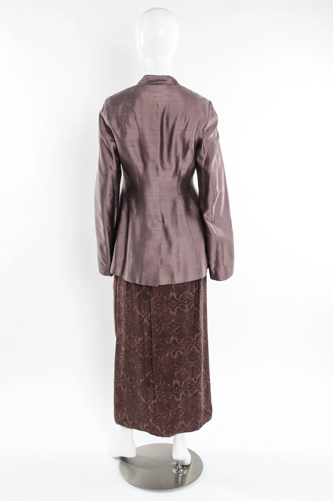 Floral Silk Jacket, Vest, & Skirt Set - Image 6