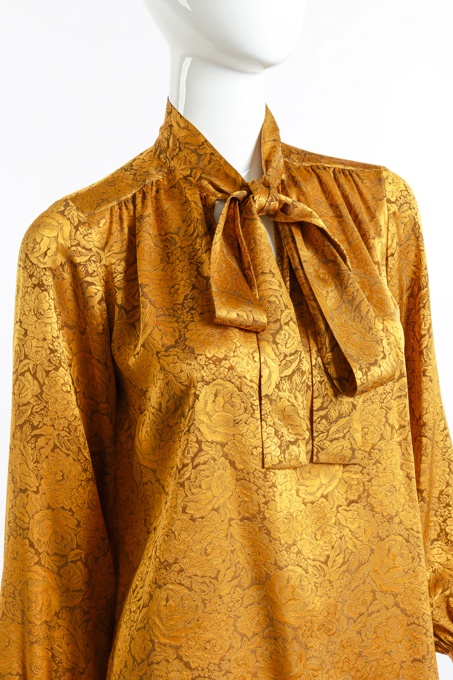 Floral Silk Jacquard Blouse - Image 4