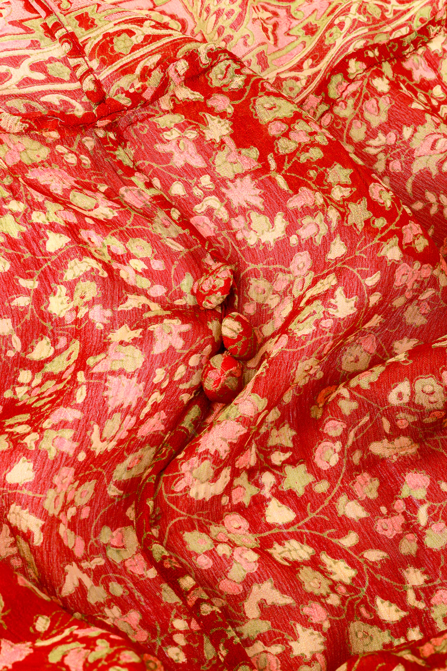Floral Silk Peasant Dress - Image 6