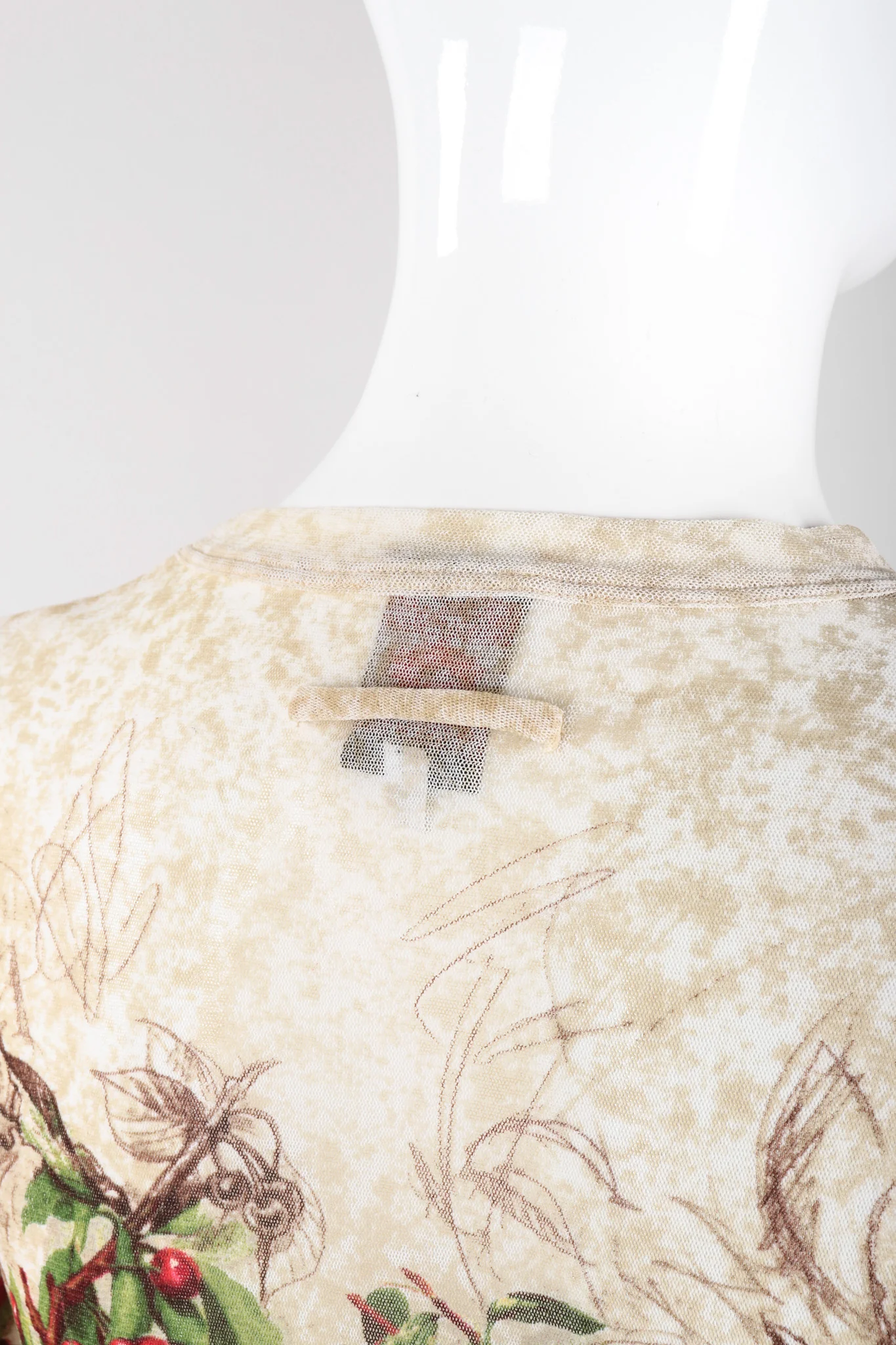 Floral Sketch Mesh T-Shirt - Image 7