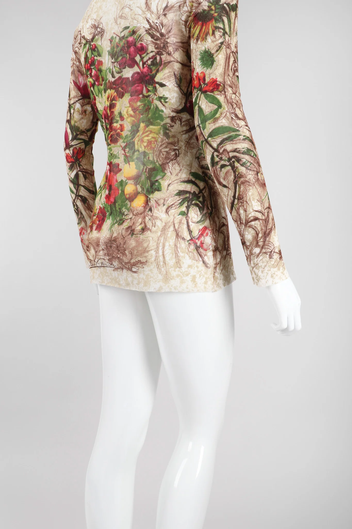 Floral Sketch Mesh T-Shirt - Image 8