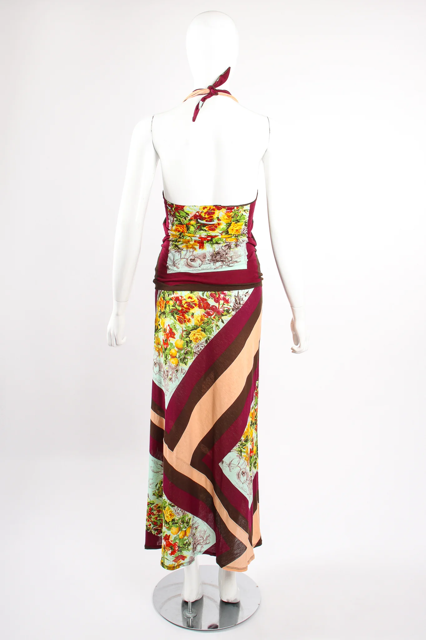 Floral Sketch Stripe Jersey Halter & Skirt Set - Image 6